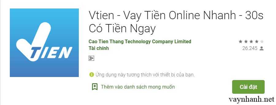 Vtien-Vay tiền nhanh online trong 24h