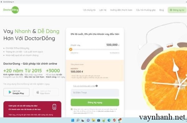 Hướng dẫn vay tiền online trên Web Doctor Đồng