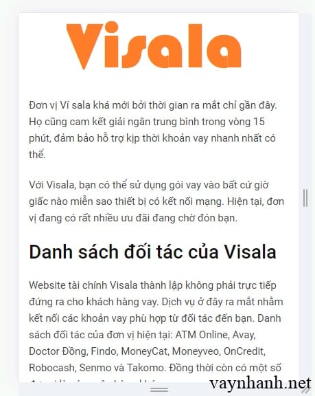 Vay nhanh Visala (Ví Sala) có lừa đảo không?
