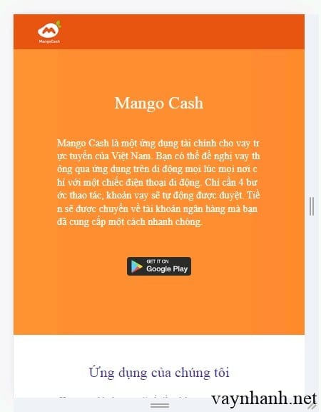 Vay nhanh Mango Cash có uy tín không?